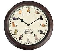 Cat Sound Clock Decorative Item Fallen Fruits Brown One Size