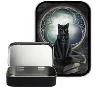 Cat Spell 50ml Black hinged tin, Tobacco tin, Pill Box by TEEZ