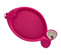 Cat Spill Proof Pet Feeding Mat Tray Anti Skid Feet Fish Shape Food Bowl Mat for All Cats & Kittens (Cherry Pink)