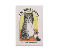 Cat & Spilled Coffee I DO WHAT I WANT Poster Vintage Aesthetic Canvas Painting Wall Art For Living Room 20x30inch(50x75cm) Unframe-style