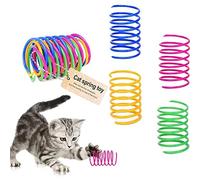 Cat Spiral Spring Toy, 4 pcs Interactive Cat Toy for Swatting Biting Hunting, Heavy Plastic Spring Toy to Kill Keep Fit, Creative Kitten Toy for Fun Active Play, Promotes Natural Hunt Behavior