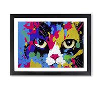 Cat Splash Vol.4 Abstract H1022 Framed Print for Living Room Bedroom Home Office Décor, Wall Art Picture Ready to Hang, Black A3 Frame (46 x 34 cm)