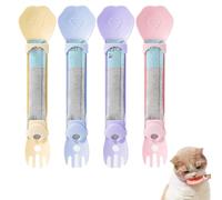 Cat Spoon for Wet Food, Cat Strip Feeding Spoon, 4 x Happy Spoon Stick Feeder with Comb, Cat Stick Feeder, Squeezable Cat Feeding Spoon, Strip Squeeze Spoon for Cats
