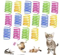 Cat Spring Toys, 16pcs Bouncy Coil Kitty Cats Spiral Spring Toy for Indoor Cats Heavy Interactive Cat Toys Springy Chew Toys Springs Cat Toy for Biting, Swatting, Hunting Entertainment kitten toys
