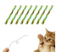 Cat Spring Toys - Colorful and Rich Fun Cat Toy Set-Stimulates Natural Hunting Instinct -Great for Indoor Cats to Swat, Bite,Chase (Green+Red,8pcs)