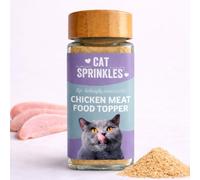 Cat Sprinkles Natural Chicken Cat Food Topper/Treat with Glass Sprinkler Jar | 100% Real, Human Grade Meat | Hydrolysed for Appetite Stimulation | Contains 100+ Servings | Loved by Fussy Eaters