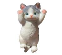 Cat Squeeze Toy Realistic Cat Toy Soft TPR Cat Decompression Toy Super Cute Relieving Toy Doll Gifts for Kids Christmas Stocking Stuffers (Blue and white)