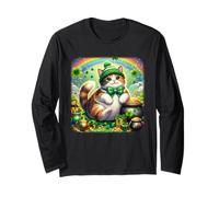 Cat St. Patrick’s Day Magical Rainbow Funny Cat Lover Lucky Long Sleeve T-Shirt