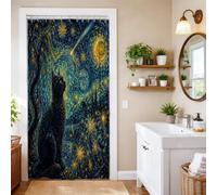 Cat Starry Night Art Impressionist Shower Curtain 36x72 Inch