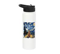 Cat Starry Night - Funny Van Gogh Painting Cat Lover Stainless Steel Insulated Water Bottle