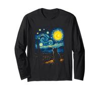 Cat Starry Night Van Gogh Cat for Cat Lover Long Sleeve T-Shirt