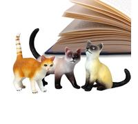 Cat Statue - 3 Pieces Educational Animal Model | Kitten Table Decoration,For Kids Halloween Christmas Birthday Living Room Bedroom Work Room Bookshelf Instrument Panel
