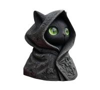 Cat Statue | Black Cat Statue Gothic Resin Halloween with Cape - Sculpture Collection Decoration for Indoor Office Shelf Dashboard Halloween - Desk Ornaments