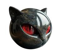 Cat Statue Cats - Resin Black Cat Ornament, Animal Small | Compact Sculpture with Polished Leaf, Stylish Decorative Figure for Dressing Table Bookstore Night