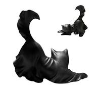 Cat Statue | Cute Kitten Figurine | Glow in The Dark Halloween Decoration for Bedroom Mantel Entryway Living Room Bookshelf Holiday Birthday Party