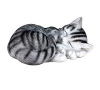 Cat Statue, Garden Baby Sleeping Cat Statue, Outdoor Cat Grave Markers Garden Cat Memorial Gifts Resin Animal Figurine Animal Figurine Outdoor Summer Decorations Sleeping Cat Ornament Cat Grave Marker