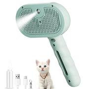 Cat Steam Brush 3 In 1，Pet Brush for Cat Hair Removal with Anti-Lost Pet Pendant，Spray Hair Removal Comb for Dogs Long Short Haired, Green