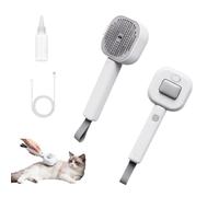 Cat Steam Brush, 3 In 1 Steamy Cat Brush with Release Button and Tank, Anti-Static Pet Spray Hair Removal Comb, Rechargeable Dog Steam Comb for Furry Pet
