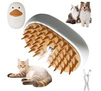 Cat Steam Brush, 3 In1 Steamy Cat Brush Pet Hair Cleaner Brush Self Cleaning Steam Brush for Massage, Care and Removing Tangled Loosse Hair (White A)