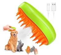 Cat Steam Brush,3 In1 Steamy Cat Brush,Rechargeable Cates Grooming Brushes,Cats Spray Massage Comb,Cats Grooming Brushs Silicone Self Cleaning Steam Brushs for Removing Tangled Loose Hair (Yellow)