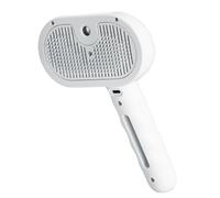 Cat Steam Brush 35ml 200mAh One Button Spray Steam Brush for Dogs Non-Scratch Skin Friendly Soft & Quiet Dry and Wet Pet Supplies, White Dog Grooming Cat for Shedding