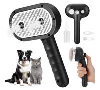 Cat Steam Brush for Grooming and Shedding for Long and Short Hair Pets Deshedding and Hair Removal tool for Dogs & Cats Self Cleaning 4 in 1 Massaging Pet Spray Spritz Defur Comb