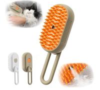 Cat Steam Brush for Shedding, 2025 New 3 in 1 Cat Brushes for Indoor Cats, Pet Steam Groomer Comb, Hair Water Brush Hair Removal Comb for Cats Dogs (Khaki)