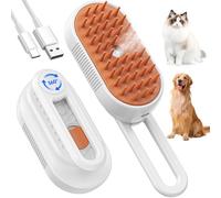 Cat Steam Brush for Shedding, 4 in 1 Brushs with Foldable Handle, Steam Brushs for Cats, Spritz Defur Comb for Cats, Water Brush for Cat, Pet Spray Hair Removal Comb