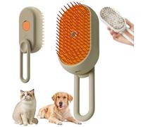 Cat Steam Brush for Shedding, 4 in 1 Cat Brush with Steam, Pet Groomer Comb for Long and Short Hair Cats and Dogs Grooming Supplies (Khaki, for Long Hair)