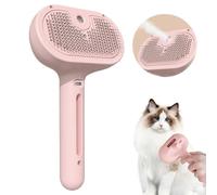 Cat Steam Brush For Shedding, Cat Steam Brush Self-Cleaning Pet Hair Removal Comb with Water Tank, USB Steam Brush is Suitable for Long and Short Hair of Dog and Cat(Pink)