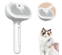 Cat Steam Brush For Shedding, Cat Steam Brush Self-Cleaning Pet Hair Removal Comb with Water Tank, USB Steam Brush is Suitable for Long and Short Hair of Cat and Dog(White)
