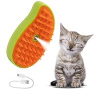 Cat Steam Brush for Shedding, Steamy Grooming Comb with Anti-Static Spray for Cats & Dogs, Gentle Defur Comb for Tangled & Loose Hair, Ergonomic Pet Mist Brush Design, Cepillo de Vapor para Gato Perro