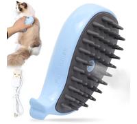 Cat Steam Brush for Shedding with Steam for Cats Gentle Soft Bristles Reduces Static Effectively Removes Loose Hair Prevents Pet Hair Flyaway Massage Function for Reducing Shedding (Blue)