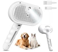 Cat Steam Brush, Multi-Purpose Pet Spray brush for Cats and Dogs, Large Capacity Tank, for Shedding, Massaging Grooming, for All Long-haired and Short-haired Pets (White)