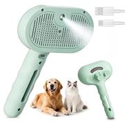 Cat Steam Brush, Multi-Purpose Pet Spray brush for Cats and Dogs, Large Capacity Tank, for Shedding, Massaging Grooming, for All Long-haired and Short-haired Pets (Green)