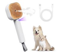 Cat Steam Brush, Pet Spritz Defur Comb with 30ml Water Tank Kitten Grooming Brush for Long Short Haired Cats Dogs Rabbits