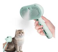 Cat Steam Brush, Rechargeable Spritz Defur Comb For Cats, Pet Brush with Release Button, Ultra-Silent, ABS + Stainless Steel Grooming Kit for Long Haired Cats, Dogs, Rabbits Grooming (Green)