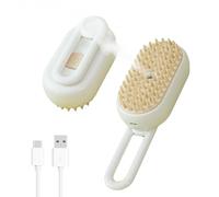 Cat Steam Brush, Self Cleaning 3 in 1 Dog Massage Steamy Grooming Brush Cleanser with Foldable Handle, Multifunctional Rechargeable Cat Grooming Brush for Pet Spray Hair Shedding Removal Comb