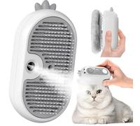 Cat Steam Brush with Release Button, Rechargeable Pet Steam Brush for Long Short Hair Cats Dogs Rabbits, Self Cleaning Slicker Steamy Cat Comb With Water Tank for Pet Shedding Grooming