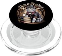 Cat Steampunk Machine Gear Antique Kitty Futuristic PopSockets PopGrip for MagSafe