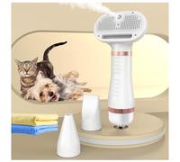 Cat Steamy Brush, 4 in 1 Portable with Steam Slicker Brush,3 Heat Settings Cat Steamy Brush, with Fast Drying Towel for Home, Pet Washing Station, Travel,white