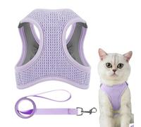 Cat Step Harness, Breathable Mesh Reflective Jacket, Lightweight Outdoor Walking Harness for All Types of Cats, Escape Proof Cat Harness, Pet Vest Harness, A