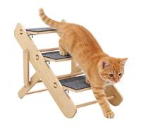 Cat Steps,Non-Slip Stable Foldable 3-Step | Dog Stairs Ramp for High Beds,for Climbing Home Living Room Bedside Bedroom Sofa Couch Chair