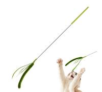 Cat Stick Toy, Cat Stick Toy | Setaria Simulated Kitten Toy Cane - Long Plush Stem, Flexible Spring, Fake Kitten for Indoor Cats, PE