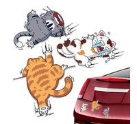 Cat Sticker for Car, Cat Stickers for Car - Cat Sticker for Vehicle Scratches, Cat Sticker 3 Pieces for Scratching the Car, Cute Cat Stickers for Home,