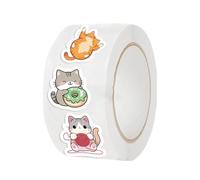 Cat Stickers - 500 Sheets/Roll Decorative Stickers - Decoration for Students Notebooks | for Classroom School Party Journaling Scrapbook Notebook Laptop Water Bottle Workbook Envelope