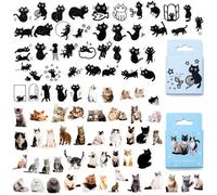 Cat Stickers, 90Pcs Cute Kitten Decals for Kids Teens | Waterproof vinyl meme sticker pack. Personalise laptops, bottles, journals and scrapbooks