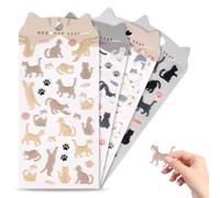 Cat Stickers Set, 4 Sheets 3D Decorative Stickers, Funny Foam Sticker, Aesthetic Sticker for Scrapbooks, Phone Cases, Suitcases, Guitar, Journal and Skateboard