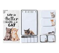 Cat Sticky Notes Set, 550 Sheets,Cute Cartoon Dog Post It Notes with 3 Point Pens, Self-Adhesive Writing Memo Pages Back to School Office Supplies