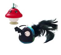 Cat Stimulating Toy, Interactive Plush Toy with Sound for Feline Awakening | Interactive Soft Toy Touch Activated Tweet Kitten Accessories for Indoor Play and Stimulating Exercise